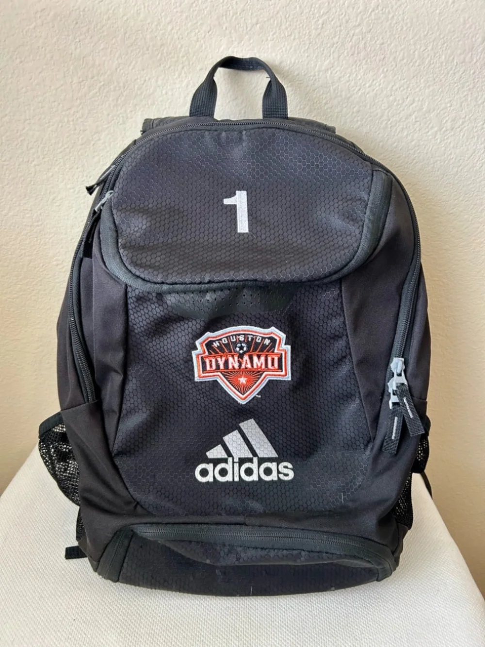 Houston Dynamo Backpack - Adidas - Shoe Pocket Ball Pocket Cup Holder Mesh Nylon